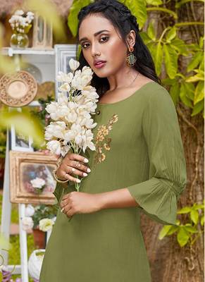 Olive Rayon Kurtas And Kurtis 2