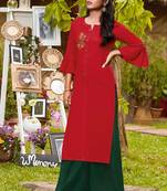 Red Rayon Kurtas And Kurtis