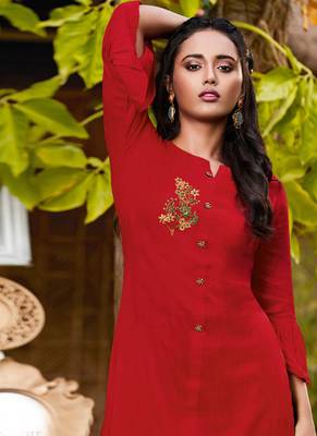 Red Rayon Kurtas And Kurtis 2