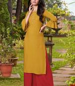 Yellow Rayon Kurtas And Kurtis