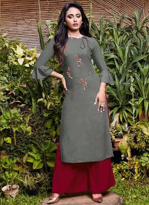 Grey Rayon Kurtas And Kurtis 1