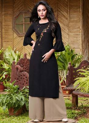 Black Rayon Kurtas And Kurtis 1
