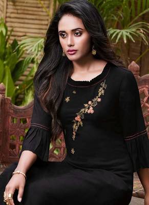 Black Rayon Kurtas And Kurtis 2