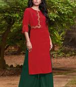 Red Rayon Kurtas And Kurtis