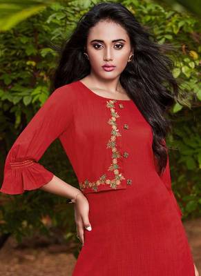 Red Rayon Kurtas And Kurtis 2