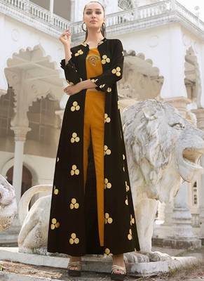 Black Rayon Kurtas And Kurtis 1