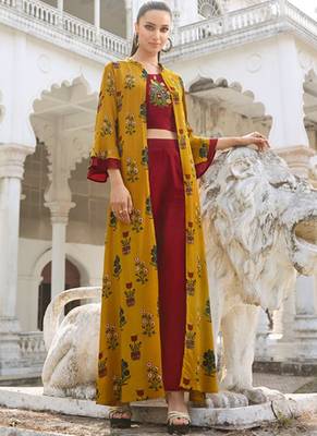 Yellow Rayon Kurtas And Kurtis 1