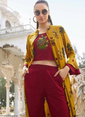 Yellow Rayon Kurtas And Kurtis 3