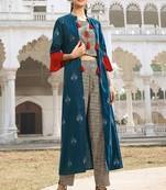 Dark Teal Rayon Kurtas And Kurtis