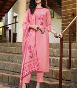 Pink Silk Blend Ethnic Kurtis