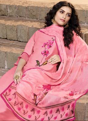 Pink Silk Blend Ethnic Kurtis 2