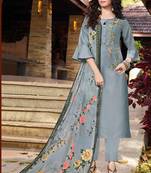 Grey Silk Blend Ethnic Kurtis