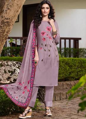 Lavender Silk Blend Ethnic Kurtis 1