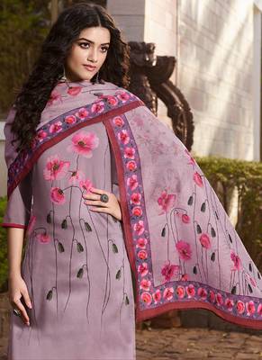 Lavender Silk Blend Ethnic Kurtis 2
