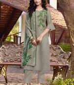 Silver Silk Blend Ethnic Kurtis