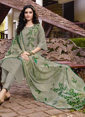 Silver Silk Blend Ethnic Kurtis 2