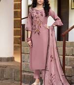 Dark Pink Silk Blend Ethnic Kurtis