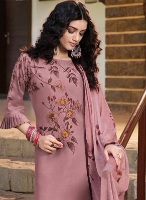Dark Pink Silk Blend Ethnic Kurtis 2