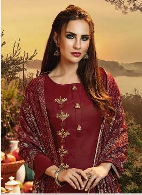 Maroon Satin Ethnic Kurtis 2