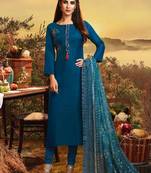 Teal Satin Ethnic Kurtis