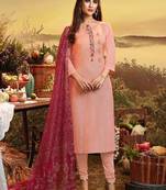 Baby Pink Satin Ethnic Kurtis