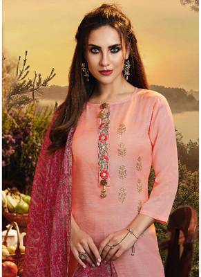 Baby Pink Satin Ethnic Kurtis 2