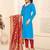 Kimisha Women's Ocean Blue Designer Banarasi Dupatta Cotton Khatli Handwork salwar Suit