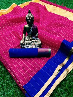 Pink woven organza saree with blouse 1