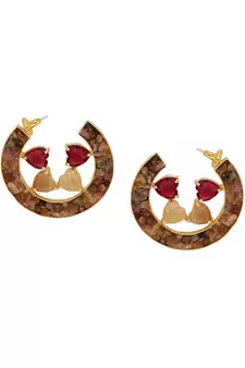 Ruby Gem Crater Earrings