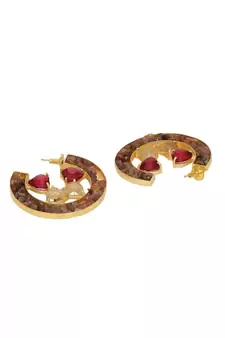 Ruby Gem Crater Earrings