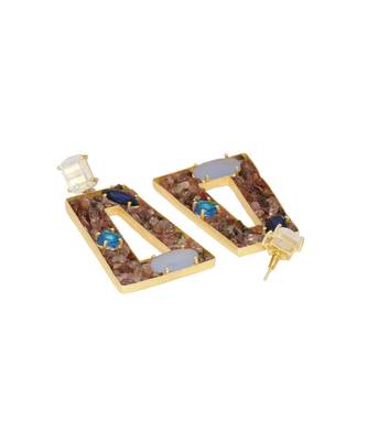 Aquatic Tourmaline Oblong Earrings 3