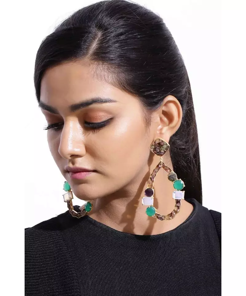 Emerald Tourmaline Droplets earrings