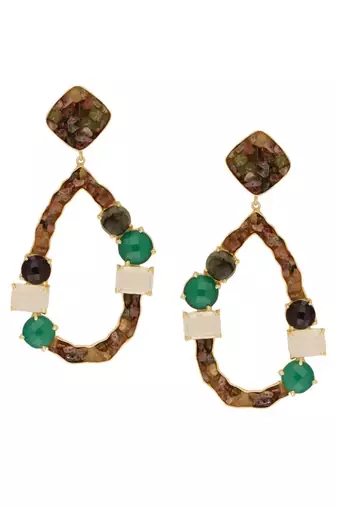 Emerald Tourmaline Droplets Earrings