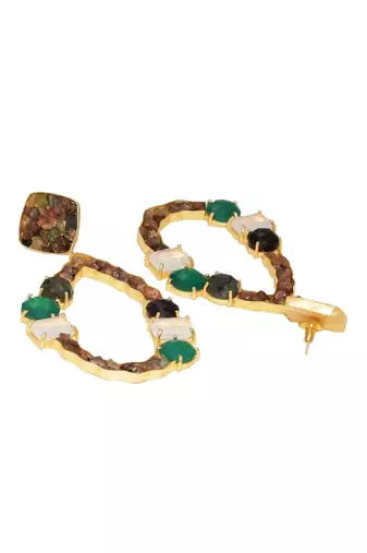 Emerald Tourmaline Droplets Earrings