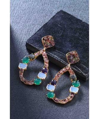 Emerald Tourmaline Droplets Earrings 4