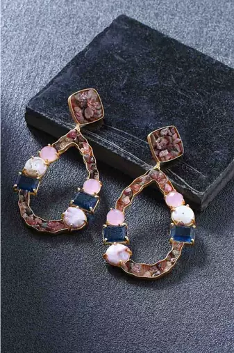 Blue Tourmaline Droplets Earrings