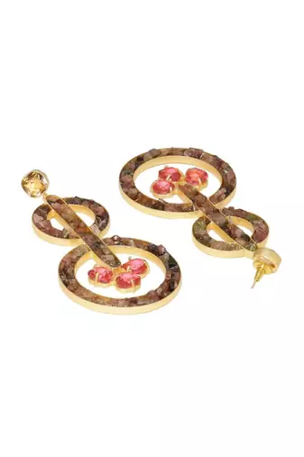 Rose Mystery Circles Earrings