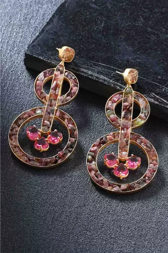 Rose Mystery Circles Earrings