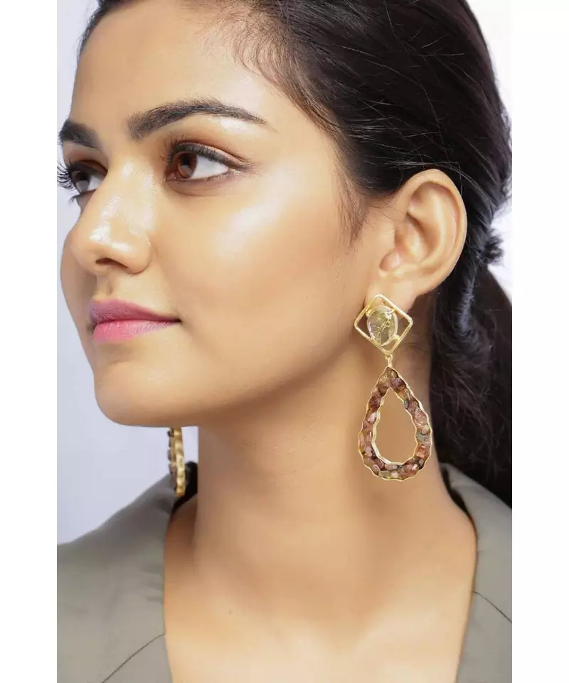 Milky Tourmaline Driblet earrings