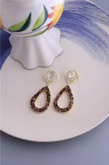 Milky Tourmaline Driblet Earrings