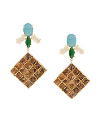 Tourmaline Lattice Ocean Earrings 2