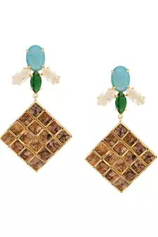 Tourmaline Lattice Ocean Earrings