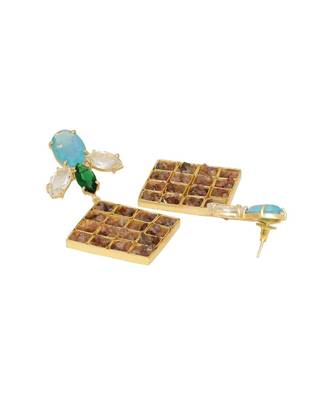 Tourmaline Lattice Ocean Earrings 3