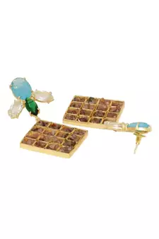 Tourmaline Lattice Ocean Earrings