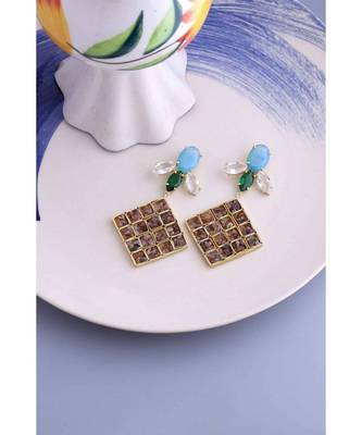 Tourmaline Lattice Ocean Earrings 4