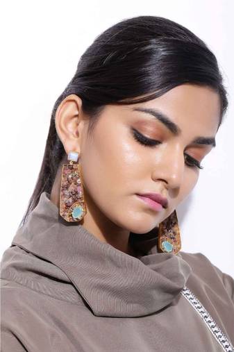 Teal Tourmaline Flair Earrings