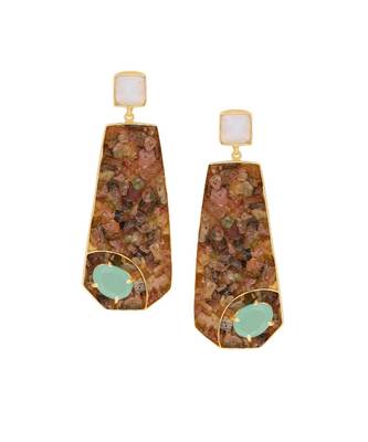 Teal Tourmaline Flair Earrings 2
