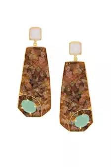Teal Tourmaline Flair Earrings