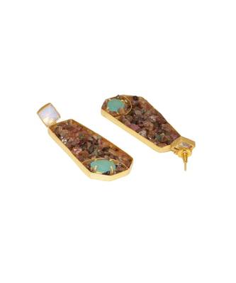 Teal Tourmaline Flair Earrings 3