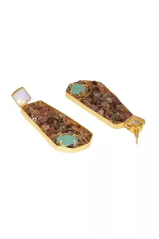 Teal Tourmaline Flair Earrings